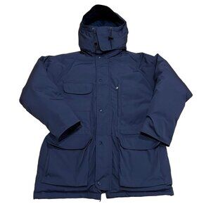 Vintage Eddie Bauer Goose Down Puffer Jacket Size Medium Navy Blue Made In USA